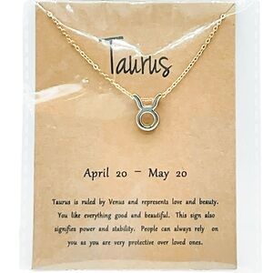 NWT ZODIAC NECKLACE IN TAURUS MEASUREMENTS:10mm/0.394 in 40+5 cm/15.75+1.97 in